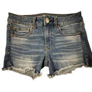 American Eagle ~ Super Stretch Denim Cutoff Shorts ~ size 2